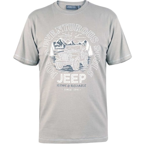 D555 Official Jeep Adventure Print T-Shirt Beige